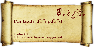 Bartsch Árpád névjegykártya