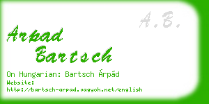 arpad bartsch business card